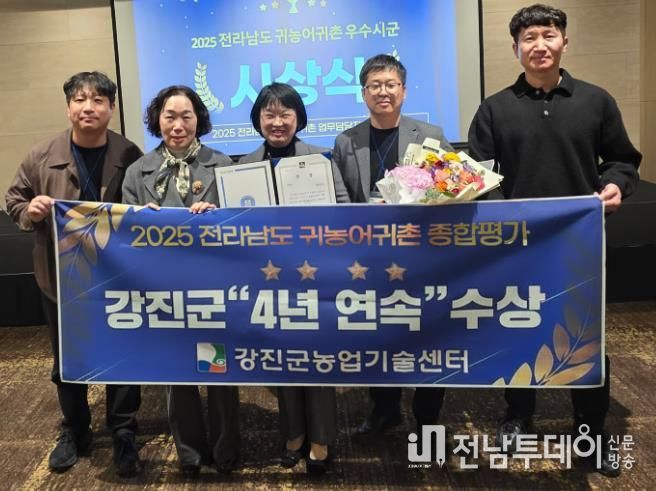 강진군이 최근 ‘전라남도 귀농어귀촌 종합평가’에서 우수상을 받았다.
