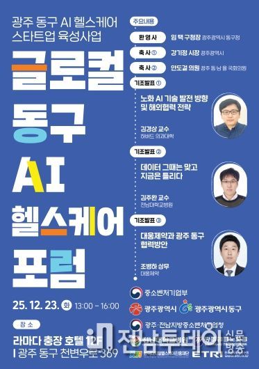 23일 ‘글로컬 동구 AI 헬스케어 포럼’ (포스터)