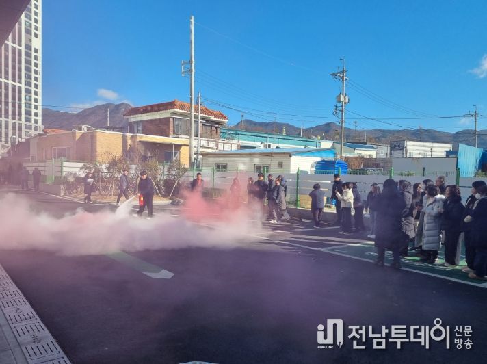 화순어울림센터 화재 대비 숙달 훈련 진행 모습