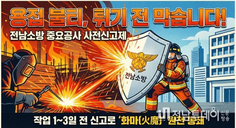 전남소방, 공사장 화재 ‘원천봉쇄’... 중요공사 사전신고제 연중 운영