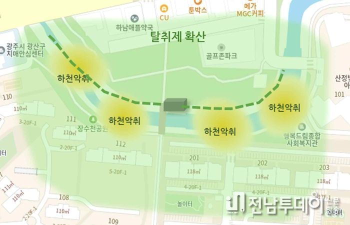 악취저감시설 작동 모식도