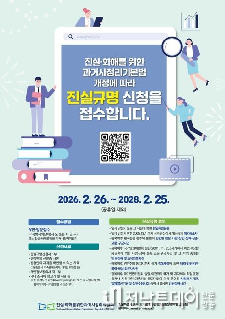 제3기 진실화해를위한과거사정리위원회 활동이 재개됨에 따라 나주시가 과거사 진실규명 신청, 접수 업무를 재개했다.